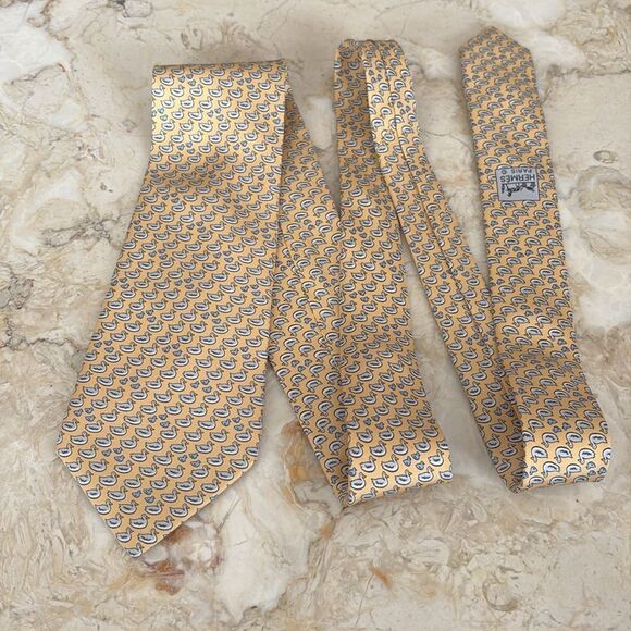 Hermes 100% Silk Duckies Print Tie - Picture 3 of 10